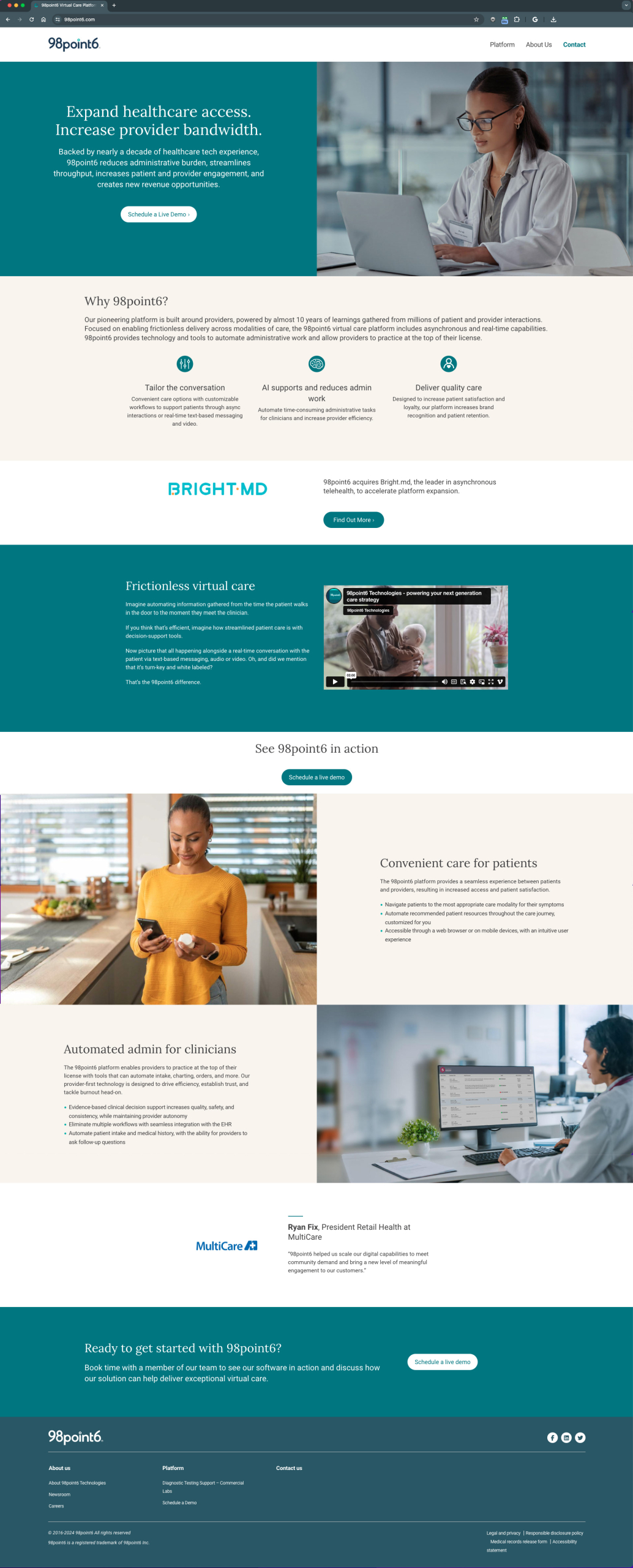 98point6 home page redesign